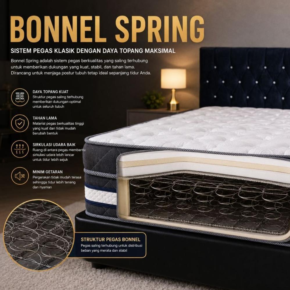 Springbed Kasur Matras Pegas Elegan & Empuk, Tebal Dan Tahan Lama - Springbed Bigdream Lunoraplush
