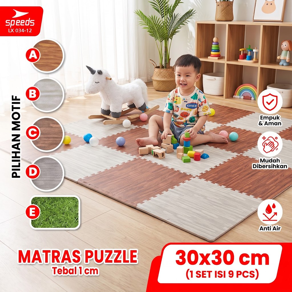 SPEEDS Matras Evamat 60x60cm Matras Puzzle Karpet Puzzle Matras Alas Lantai Evamat  Matras Eva Alas 