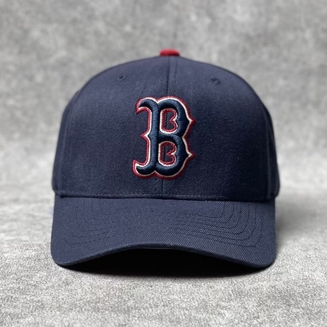 Topi Baseball Cap MLB Boston Redsox Team Logo Built Up Second Original Import Murah