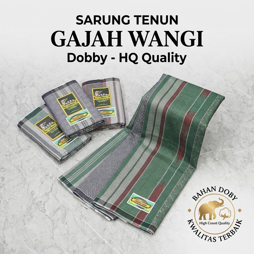 SARUNG TENUN GAJAH WANGI MOTIF SONGKET DOBBY KWALITAS HQ [GROSIR/ ECER MURAH]