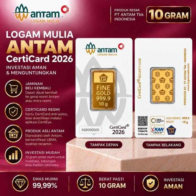 Terlaris Antam New Style Hartadinata10 Gram Logam Mulia Emas Barang Mewah Hadiah Ulang Tahun