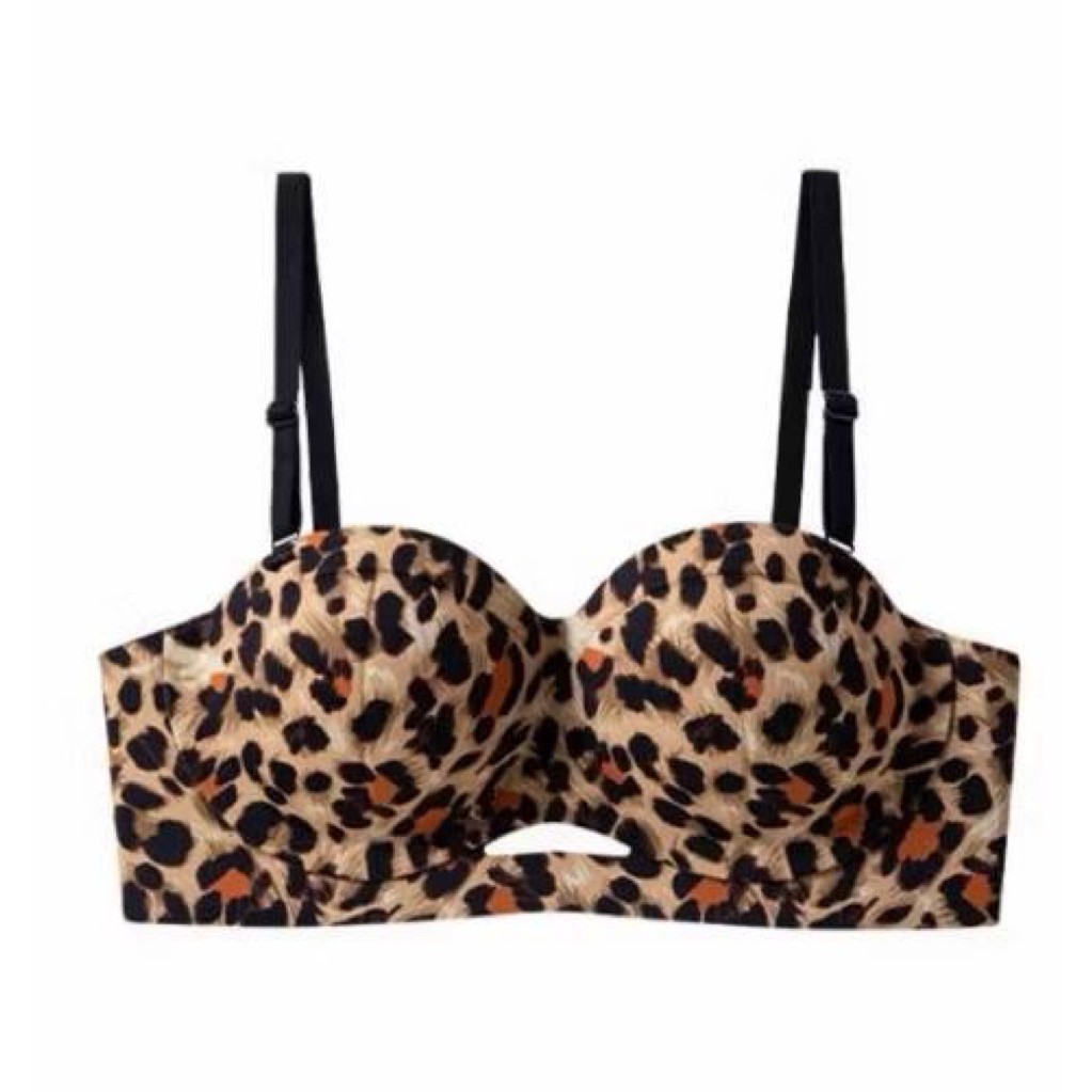 [CUCI GUDANG] Size 36/80B GRENEY leopard Bra Cup Coconut 3D-Mengumpulkan tanpa bekas  Penopang  Tanp