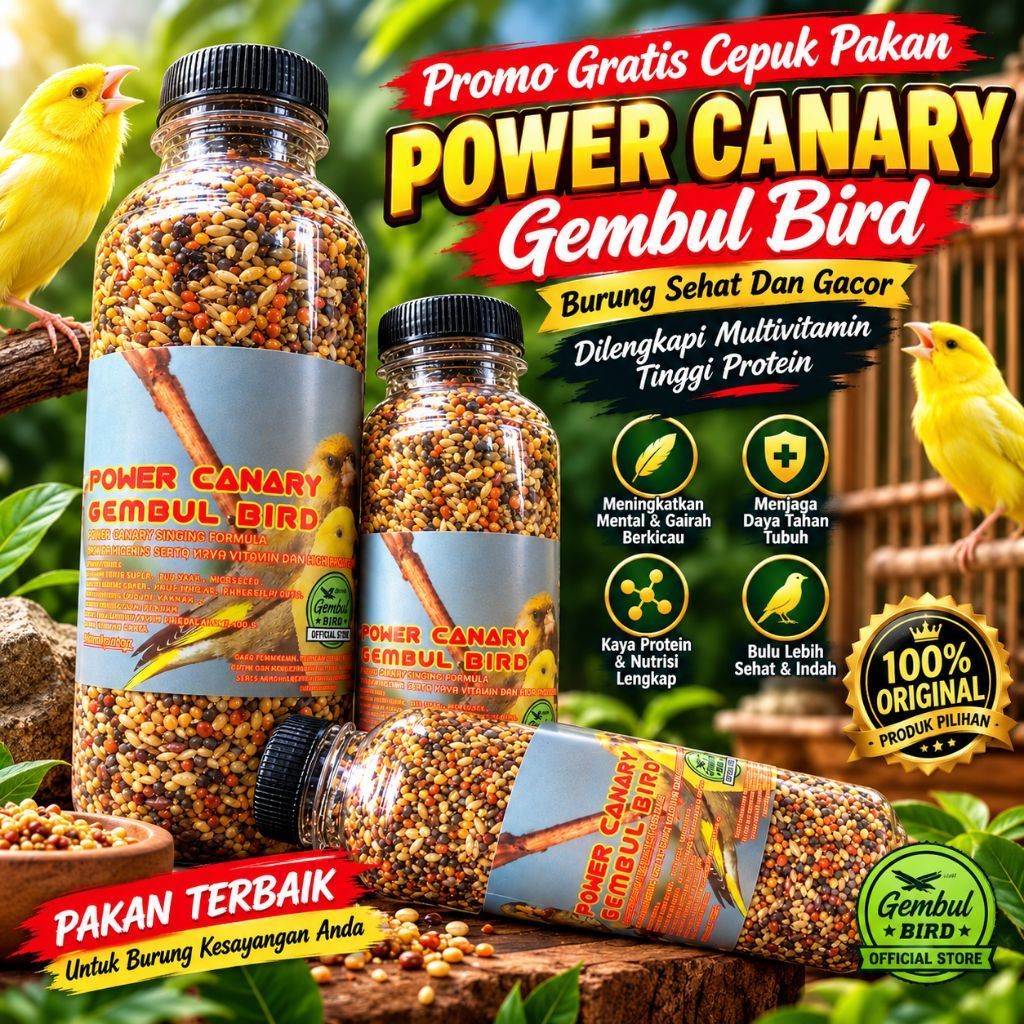 Pakan Kenari Gacor Konslet / Pakan Kenari Dosis Tinggi / Pakan Canary Seed Campur