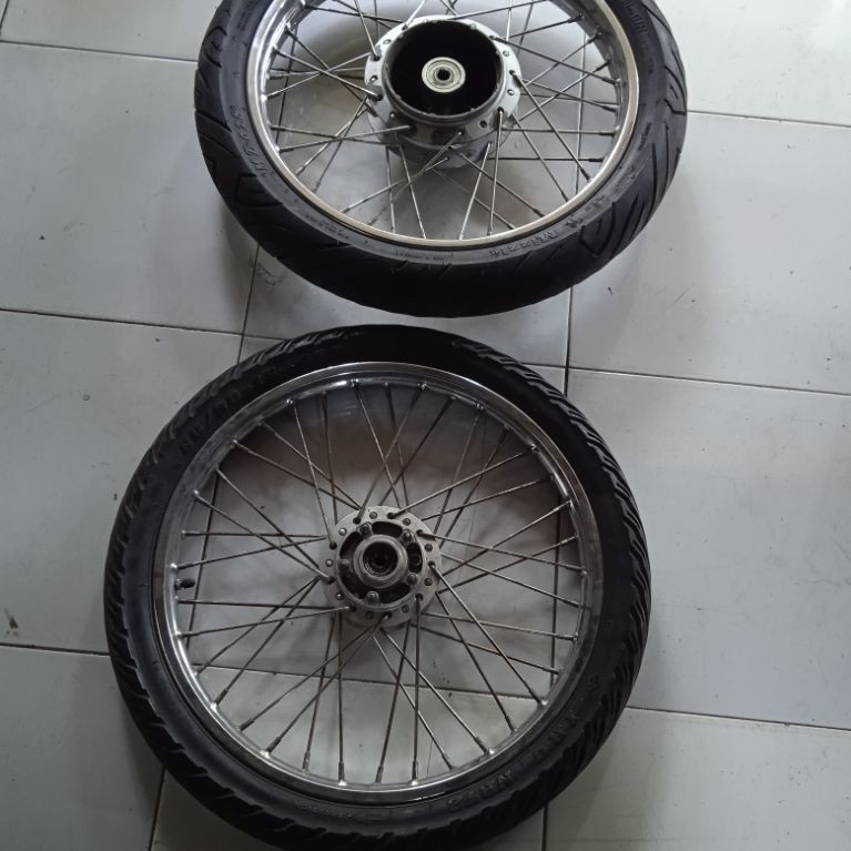 Velg Depan Belakang Ring18 Mega Pro Gl Pro Set Ban Depan Belakang ORIGINAL