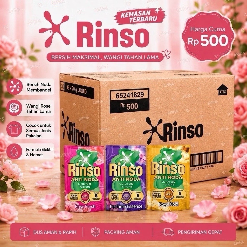 RINSO CAIR 1 dus 48pcs Rinso Cair Sachet 500