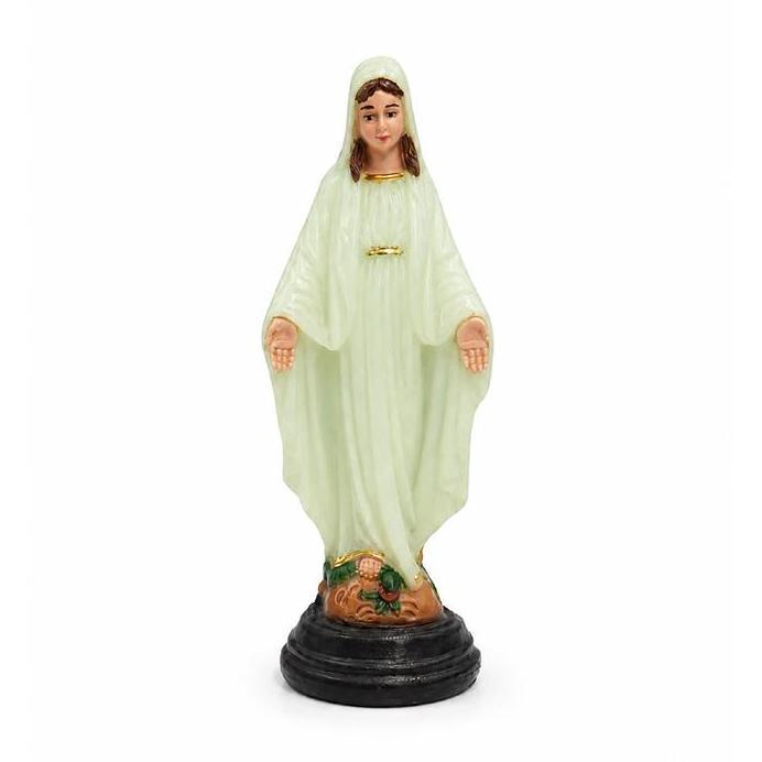 Pajangan Patung Rohani Bunda Maria Tangan Terbuka Fosfor  Glow In The Dark 15Cm Hijau SaleR11A