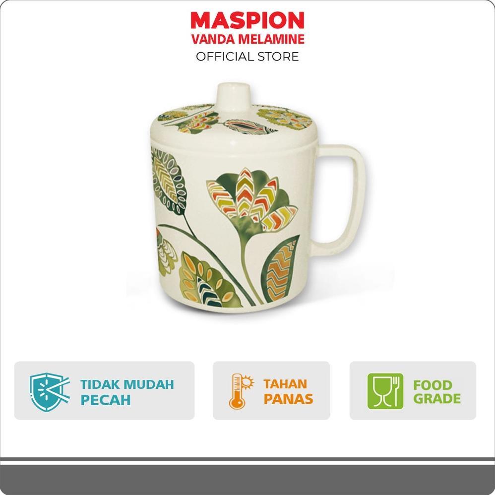 NEW Maspion Vanda Melamin Mug 4 Inch + Tutup