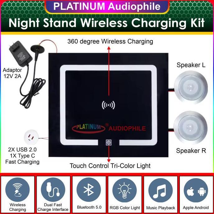 Wireless Charging Night Stand Diy Kit Bluetooth Mp3 Decoder Amplifier Multimedia Terbaru