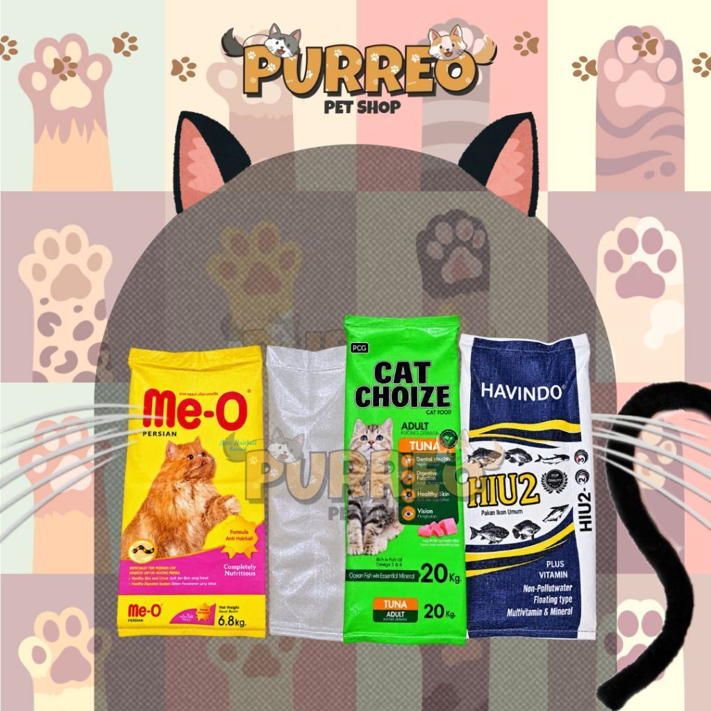 Karung Plastik 10/15/20/30 kg - Sak Bekas Pakan Kucing/Ikan/Ayam/Pasir