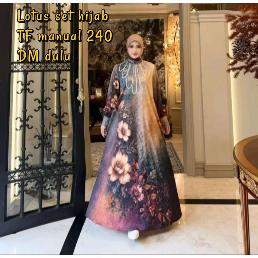 GAMIS LOTUS SS set hijab/GAMIS LOTUS SHELLA SAUKIA SS