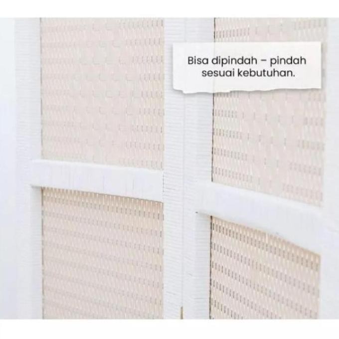 (3 pintu ) Skat Pembatas Ruangan Penyekat Ruangan Rotan Pemisah Ruangan Rotan Minimalis modern