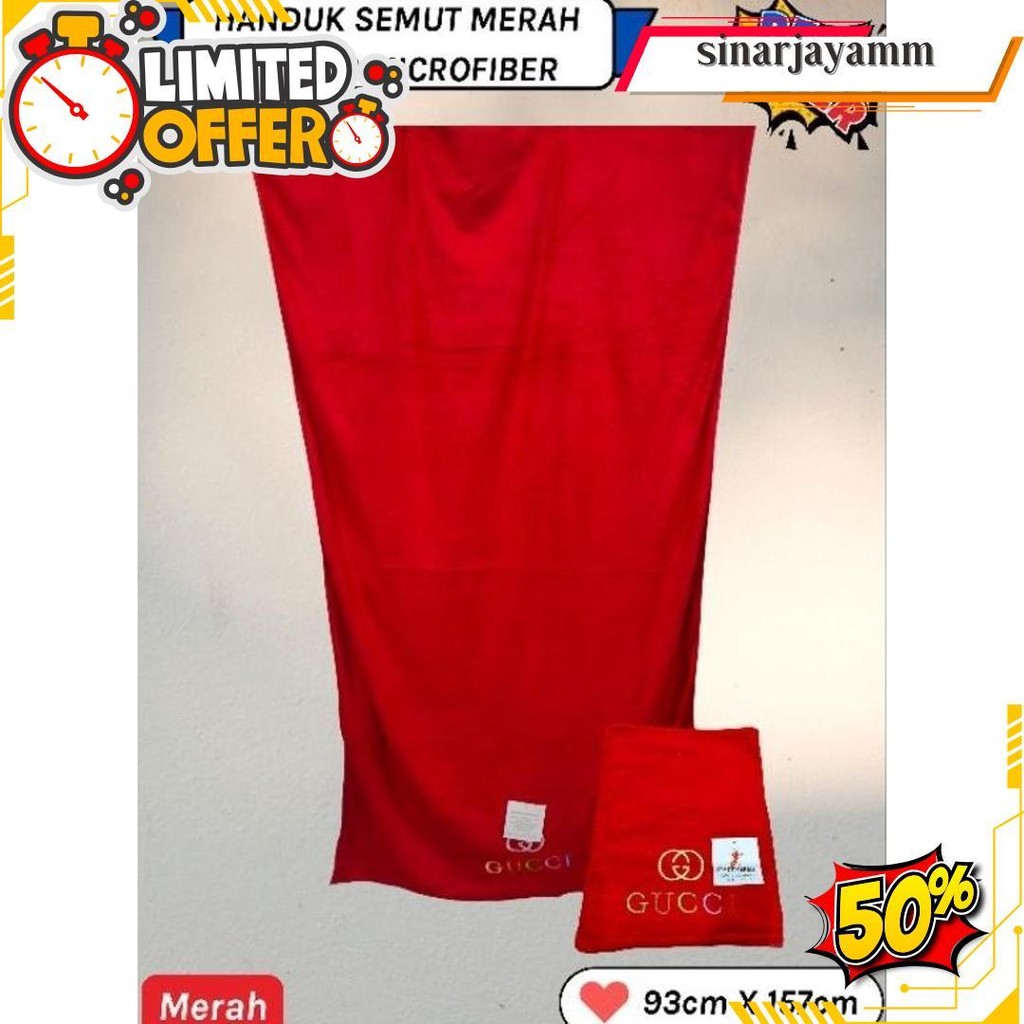 Handuk Mandi Jumbo Bordir Gucci Merk Semut Merah Original Produk