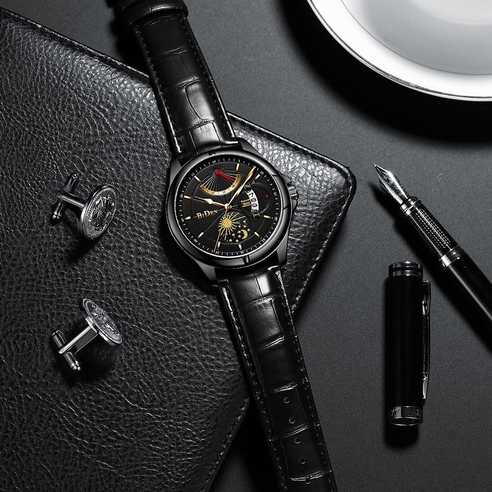 Bisa Cod Biden Jam Tangan Pria Original Calendar Anti Air Pria Klasik Bisnis Tali Kulit Kuarsa Jam T