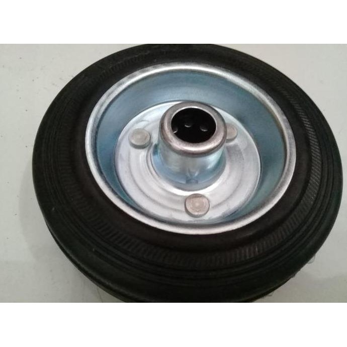 PROMO DISKON - roda ass gerobak inch ban karet roda trolley roda troli plek besi