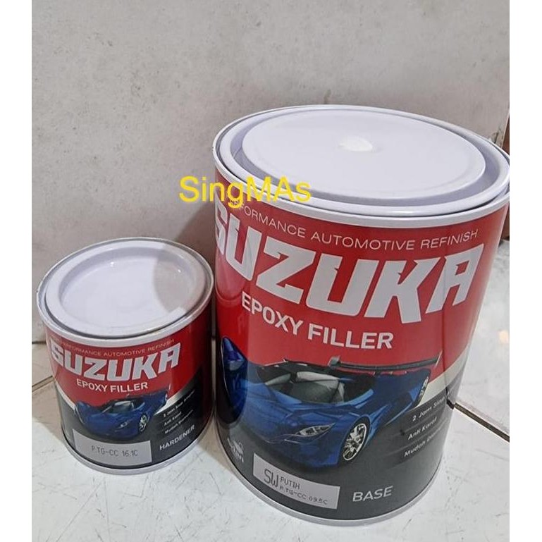 TERMURAH - SUZUKA EPOXY FILLER SW 1L 1Ltr 1 Liter Set Cat Dasar Besi PUTIH
