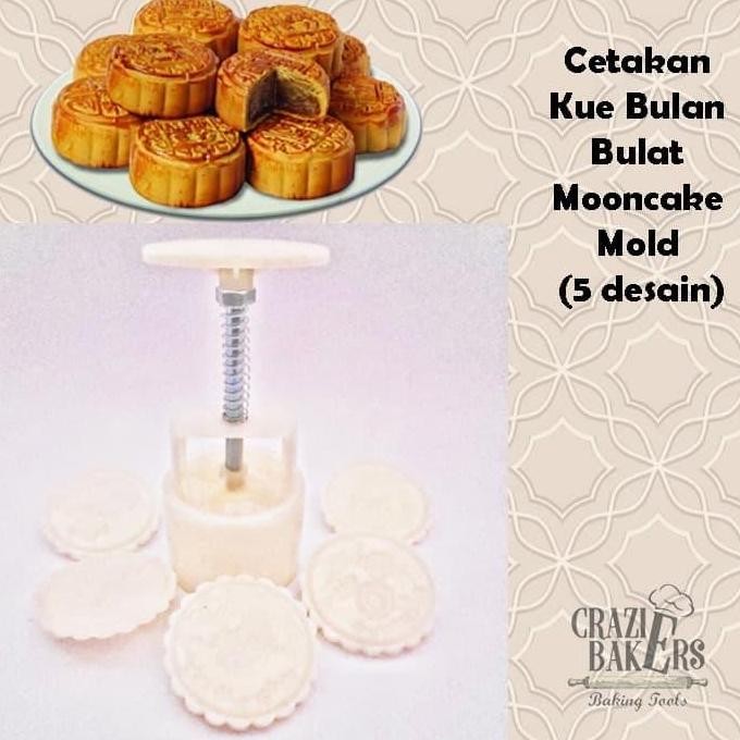 BEBAS ONGKIR - Cetakan Kue Bulan Bulat Mooncake Mold Kecil (5 desain)