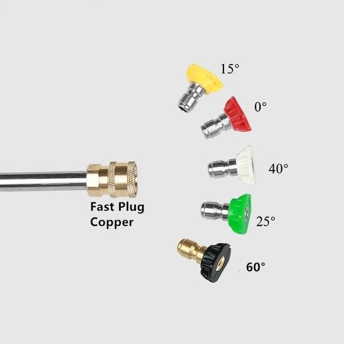 5Pcs Set Washer Spray Tekanan Tinggi Nozzle Nozzle Tekanan Tinggi Quick Connect Spray Nozzle Nozzle 