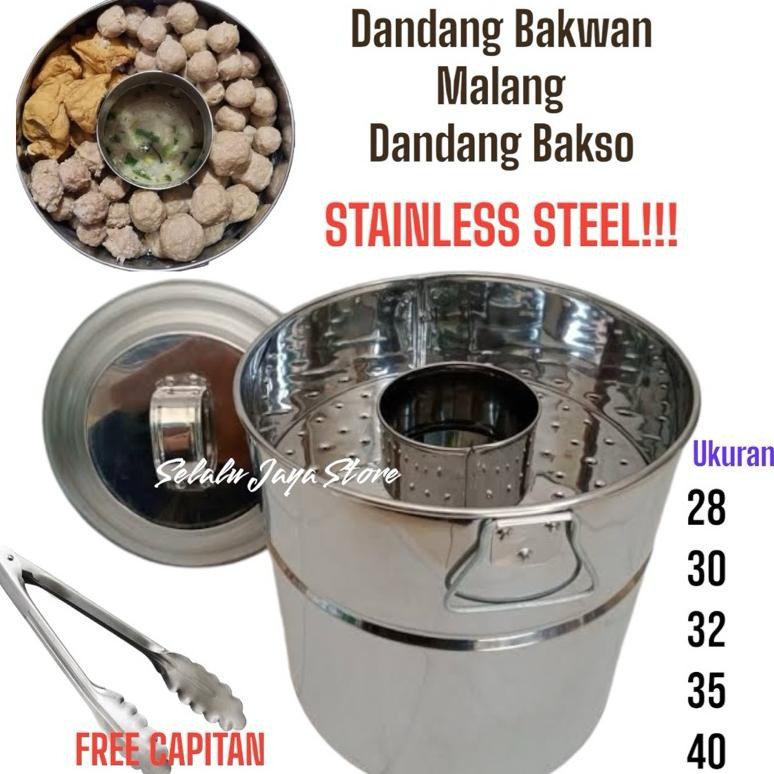 DANDANG BAKSO MALANG DANDANG BAKWAN MALANGTong Bakso Malang Stainless   Ukuran 28 30 32 35 cm Diamet