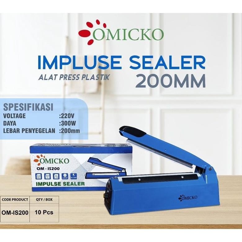 impluse sealer Omicko 20cm 30cm 40cm alat pres plastik / perekat plastik impluse sealer