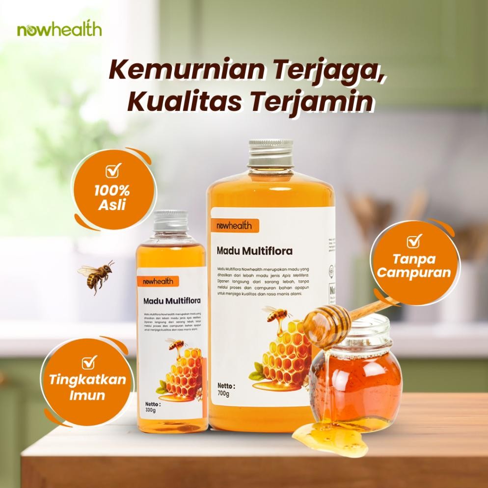 

(Terbaru) Madu Multiflora 700 gr Nowhealth Organik Raw Honey Murni Tanpa Campuran (Terlaris)