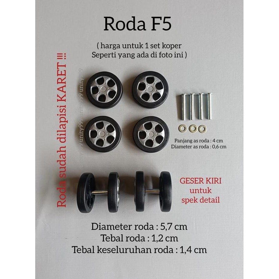 >*>*>*>*] roda koper pengganti double wheel roda koper 360 roda koper travel  F5