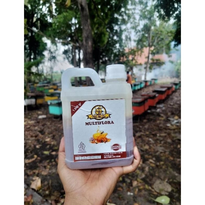 

(Terbaru) MADU MURNI ASLI NEKTAR MULTIFLORA / RAW HONEY berat 1 kg free dus box packing (Terlaris)