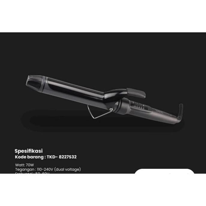 Takeda Pro Tkd-8227/32 Catok Bulet Curly Green Ceramic 32Mm Atau 25Mm