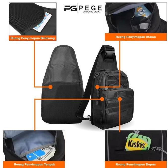 Tas Sling Bag Pria Pege Brody Tas Selempang Model Army Tactical - Pg 9040