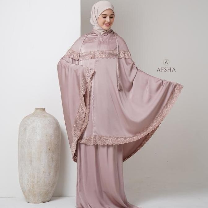 Afsha - Mukena Dewasa Shanum 2in1 Series (Free Sajadah, Pouch & Box Hampers) HM