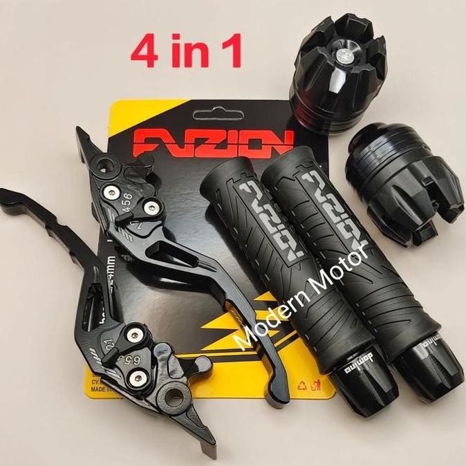 Paket 4in1 Model Hayaidesu THE STORM Handgrip FUZION + Jalu Stang CNC + Jalu As + Handle Rem Setelan