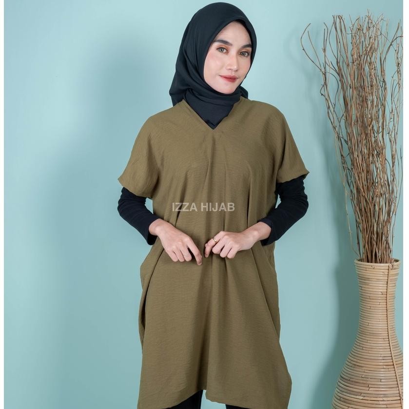 Promo Long Square Nagita Crinkle Airflow Tunik Crinkle Atasan Crinkle Wanita | Long Square Nagita | 