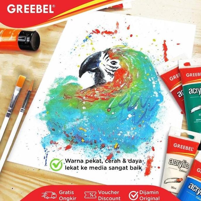 

GREEBEL Cat Lukis Akrilik / Cat Acrylic Colour Kanvas (CAT AKRILIK 30 ML / PCS) / Acrylic Paint Color / Cat Lukis Canvas / Cat Melukis
