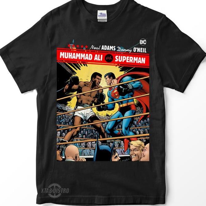ready  Kaos MUHAMMAD ALI VS SUPERMAN kaos vintage comic retro