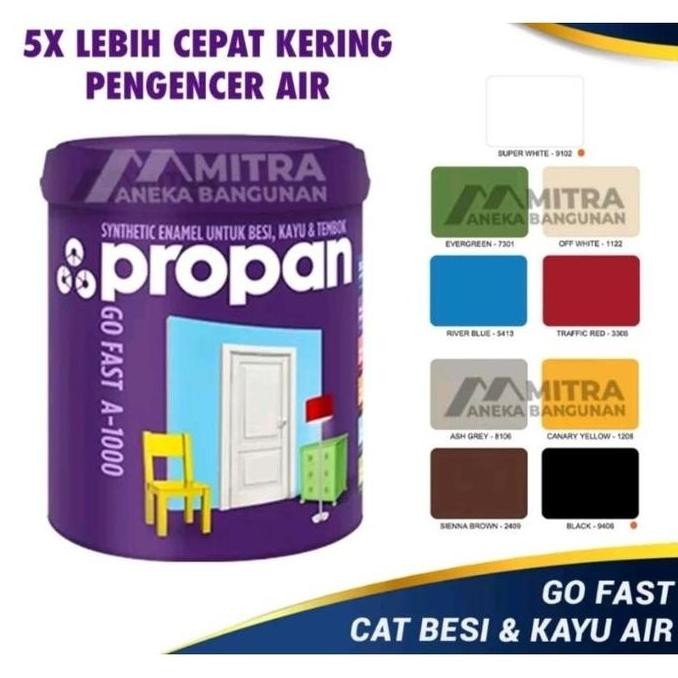 CAT PROPAN GO FAST A -1000 CAT BESI KAYU TEMBOK 1KG WATERBASED CAT CAMPURAN AIR WARNA PUTIH HITAM DO