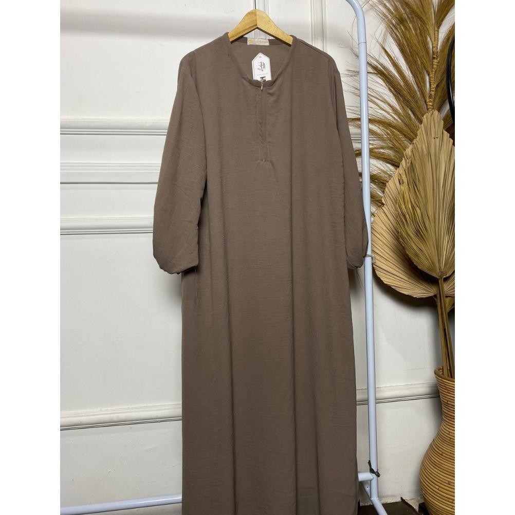Heatshrin (Langsung Di Kirim)Gamis Semi Abaya Jumbo Ld 130 / Gamis Balon Crinkle / Lengan Balon / Ab