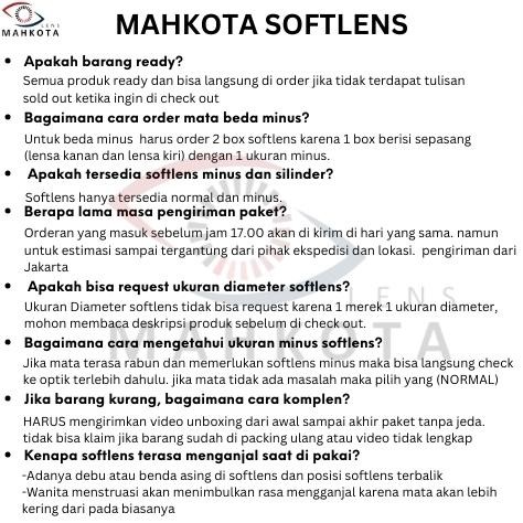 Sale Softlens Bening X2 Clear 1 Tahun (-0.50 S/D -20.00) Made In Korea Bisa Beda Minus Dia 14.00Mm /