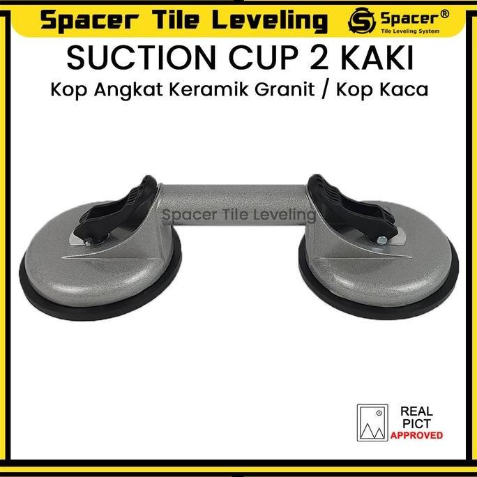 Suction Cup 2 Kaki Kop Alat Angkat Keramik Granit Kop Kaca Aluminium Kualitas Premium