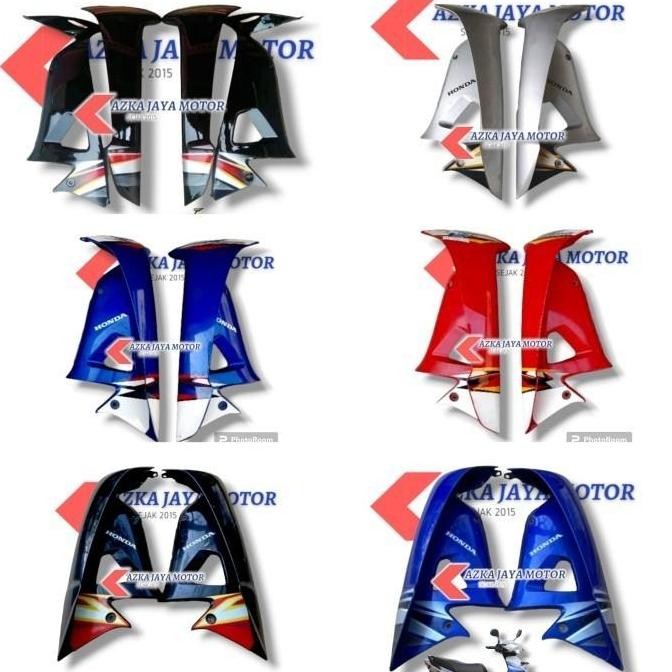 Cover sayap luar dalam honda supra fit new merah cabe + sticker putih