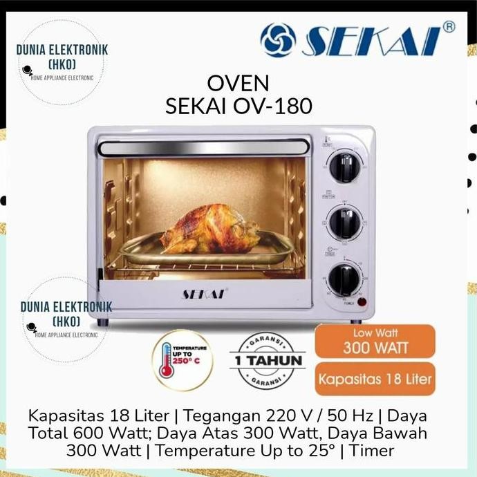 TERMURAH - OVEN LISTRIK SEKAI OV-80 OV 80 KAPASITAS 8 LITER LOW WATT 00 WATT