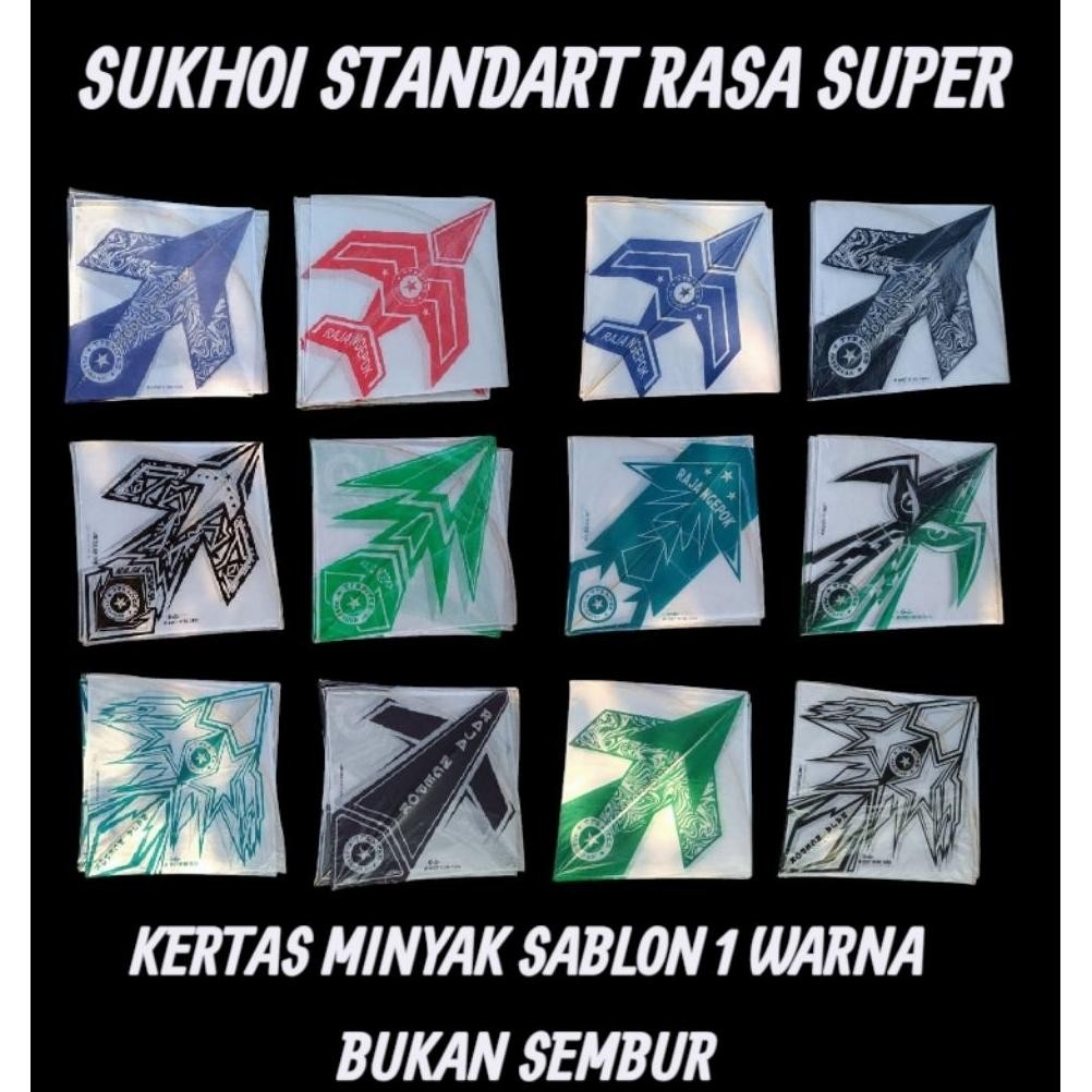 Ga24 Okk-1520 Layangan Sukhoi Standart Kertas Sablon 1 Warna Layang-Layang Sukoi Standard Pasuruan K