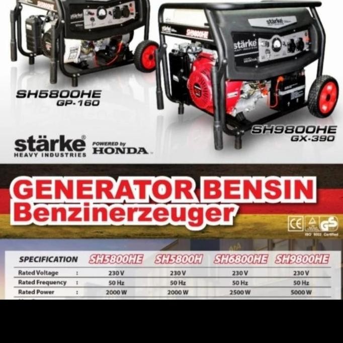 Kualitas terbaik] Genset Honda Starke 5000 watt SH9800HE 5000 watt SH 9800 HE generator