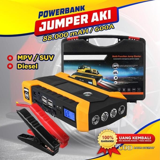 Powerbank Jumper Aki Mobil PowerBank 8000mAh USB Jamper aki Alat