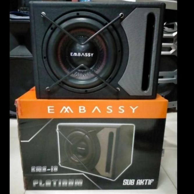 Subwoofer AKTIF 10 inch Basstube EMBASSY EMS-10 PLATINUM