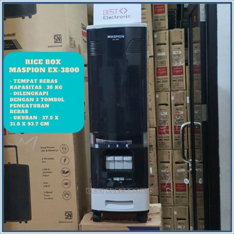 Maspion Rice Box Tempat Penyimpanan Beras 38KG EX-3800 EX 3800 EX3800