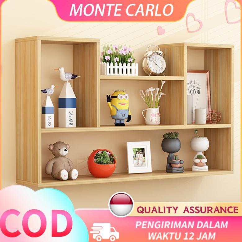 [Promo] Rak Dinding L & U Shape-Rak Dinding Kayu 4 Partisi-Rak Buku  Free Ongkir