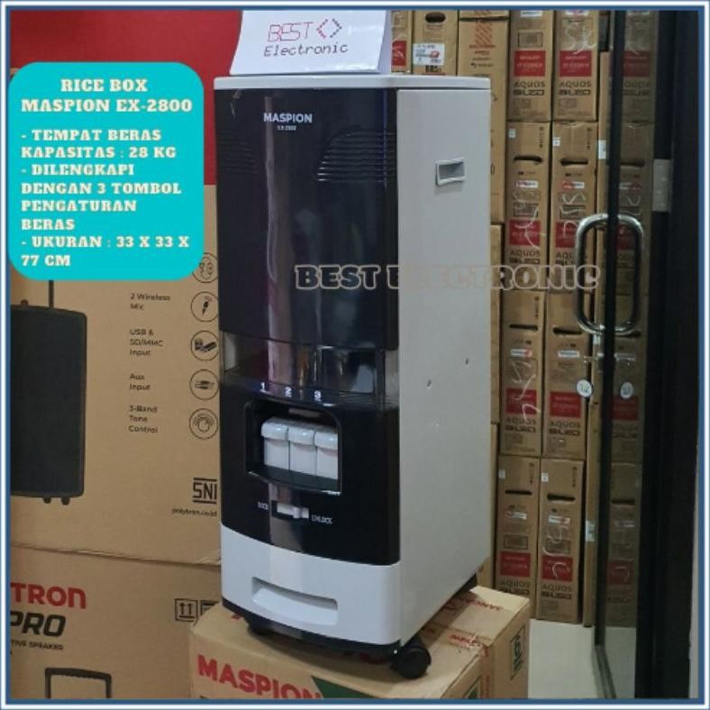 Maspion Rice Box Tempat Penyimpanan Beras 28KG EX-2800 EX 2800 EX2800