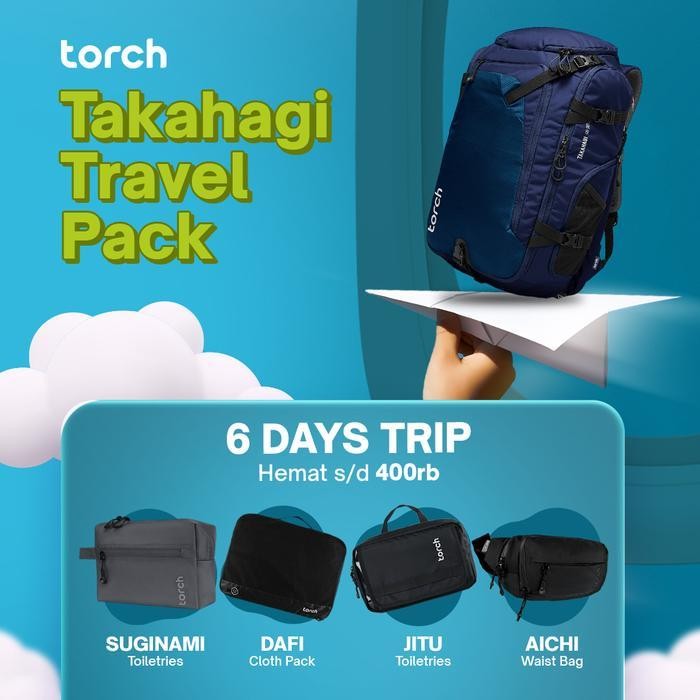 SS [BUNDLING] Paket Tas Traveling Mudik Travel Backpack Tas Ransel Punggung Pria Wanita - TORCH TAKA