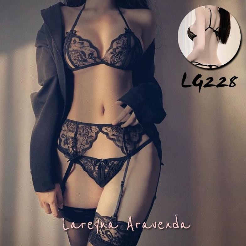 Set Lingerie Bra CD + Garter Belt + Stoking Naughty Girl LG228 mYHoney