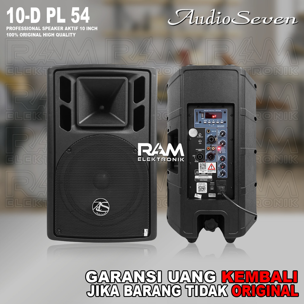 Speaker Aktif 10 Inch AUDIO SEVEN 10-D PL54 | PL 54 Bluetooth Original Harga 1 Pasang