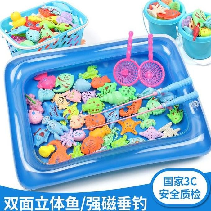 Mainan Pancing Ikan Dengan Air - Kolam Pancing Ikan Magnet Anak CO